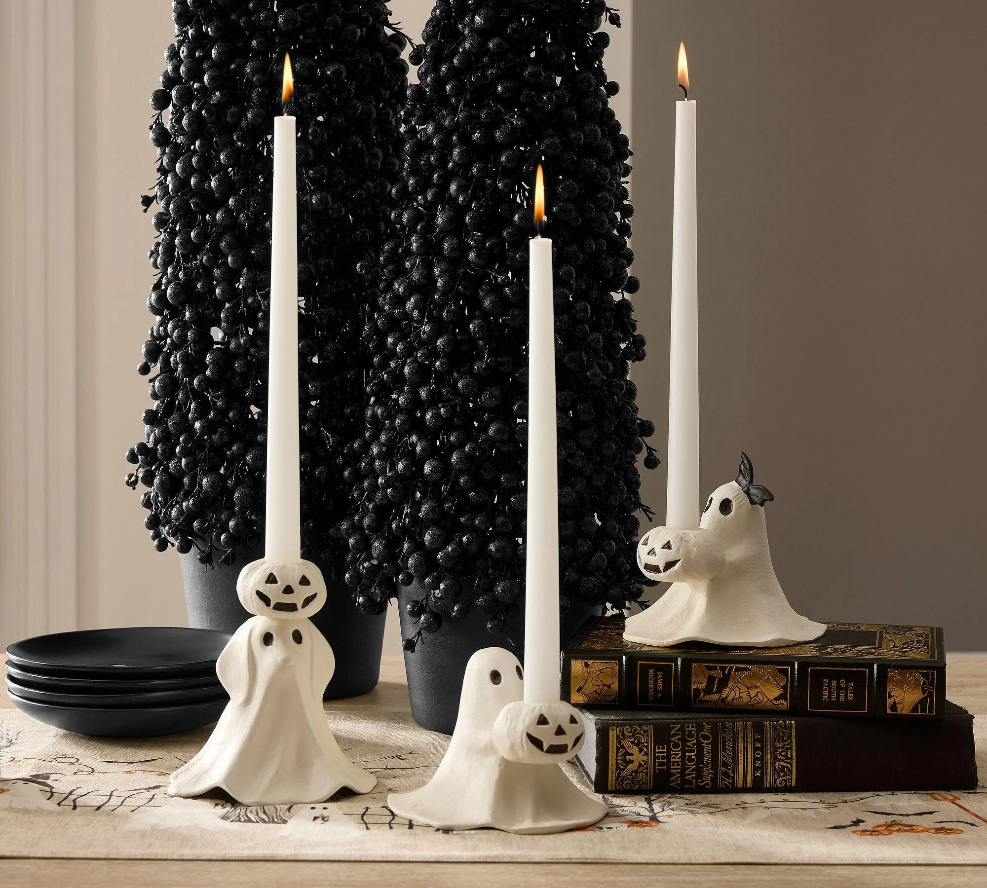 Pottery Barn Halloween Decor - Scary Squad Icon Candle Holder | Spooky Gothic Mantel Centerpiece,... | Walmart (US)