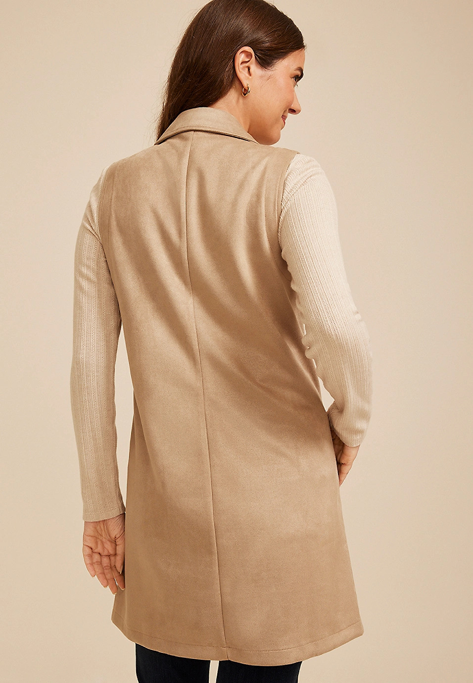 Faux Suede Blazer Vest | Maurices