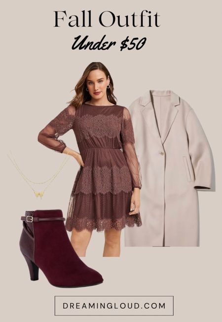 Fall outfit under $50 
@maurices burgundy dress 
@uniqlo wool coat 
@macys burgundy leather boots 

#LTKSeasonal #LTKfindsunder50 #LTKHoliday