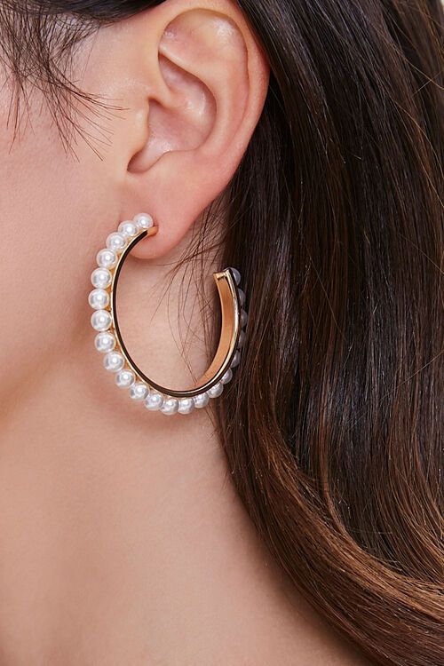 Faux Pearl Hoop Earrings | Forever 21 (US)