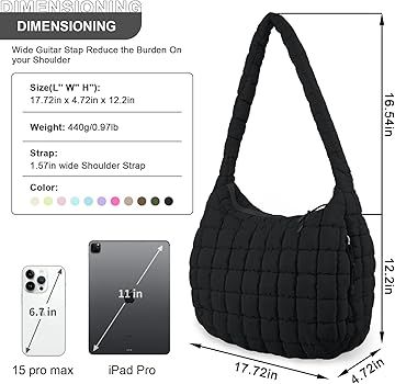 Quilted Puffer Tote Bag Purse Puffy Crossbody Shoulder Bag,Lightweight Nylon Hobo Bag Puffer Carr... | Amazon (US)