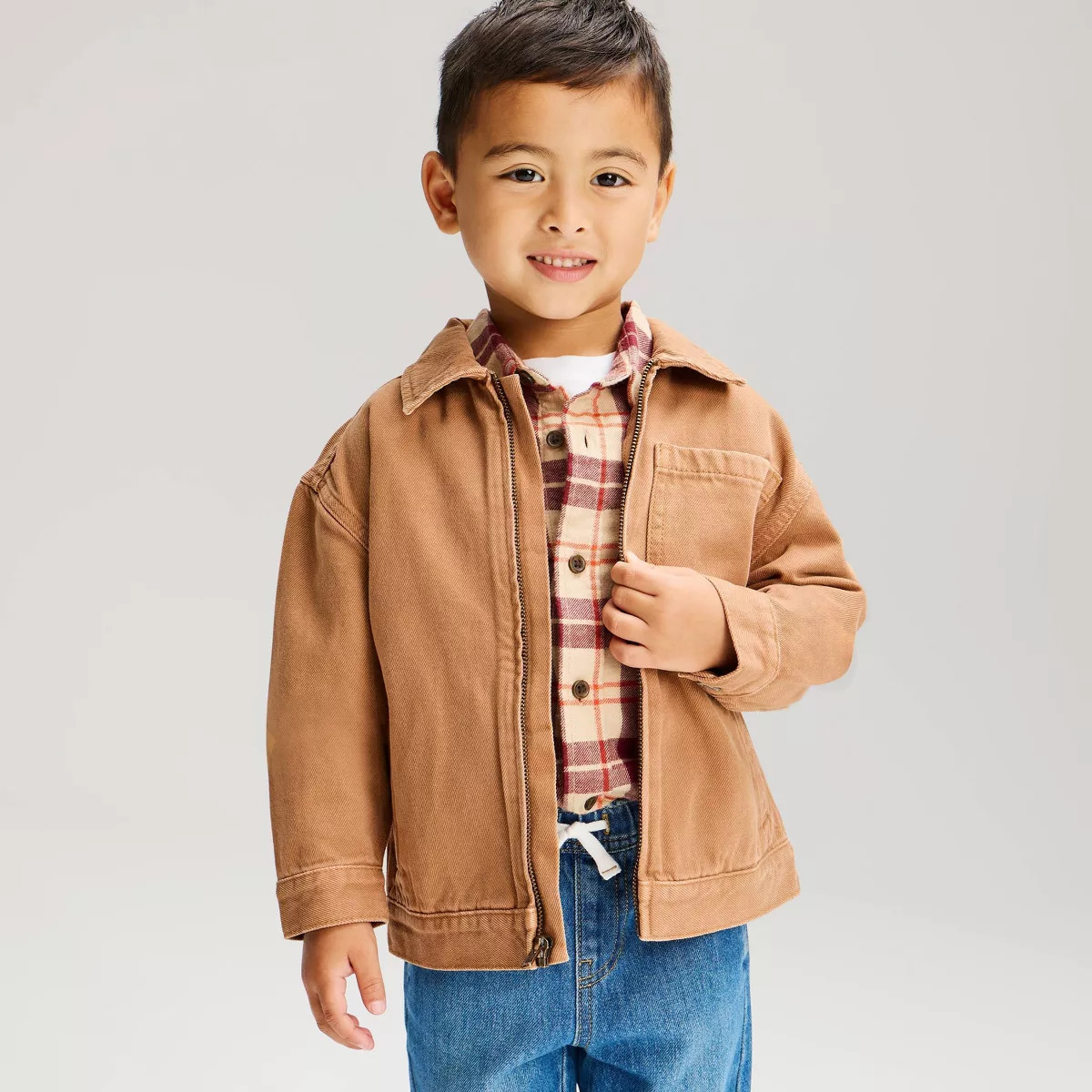 Toddler Boys' Denim Jacket - Cat & Jack\u2122 Tan 5T | Target