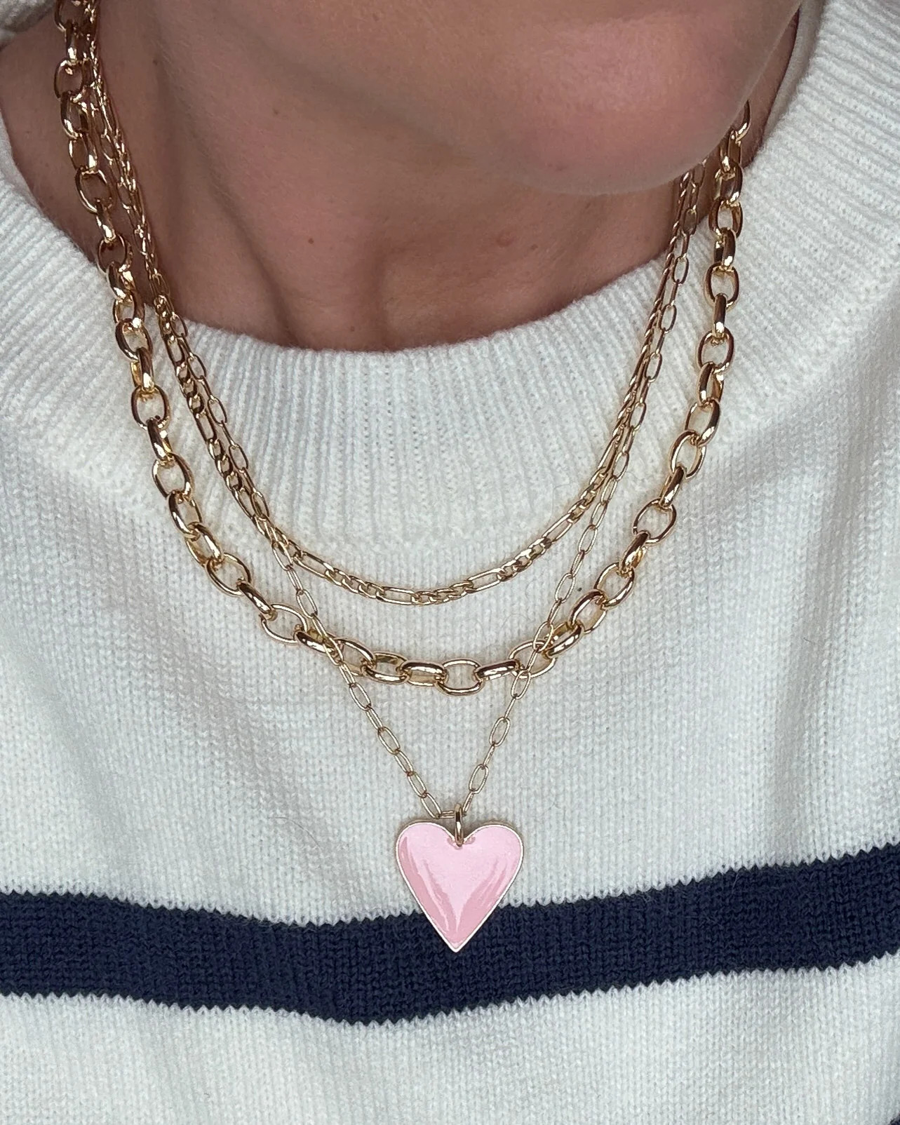 Triple Layer Enamel Heart Necklace | Kaleidoscope Living