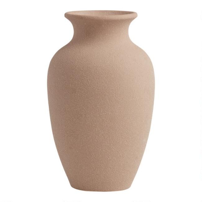 Tall Natural Textured Sand Glaze Ceramic Vase | World Market