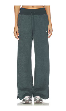 Nike High Waisted Wide Leg Cozy Fleece Pant in Seaweed & Sail from Revolve.com | Revolve Clothing (Global)