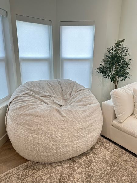 the bean bag is from lovesac !! in the size SuperSac, with the cover Alpine Swirl Phur !! 

#LTKhome