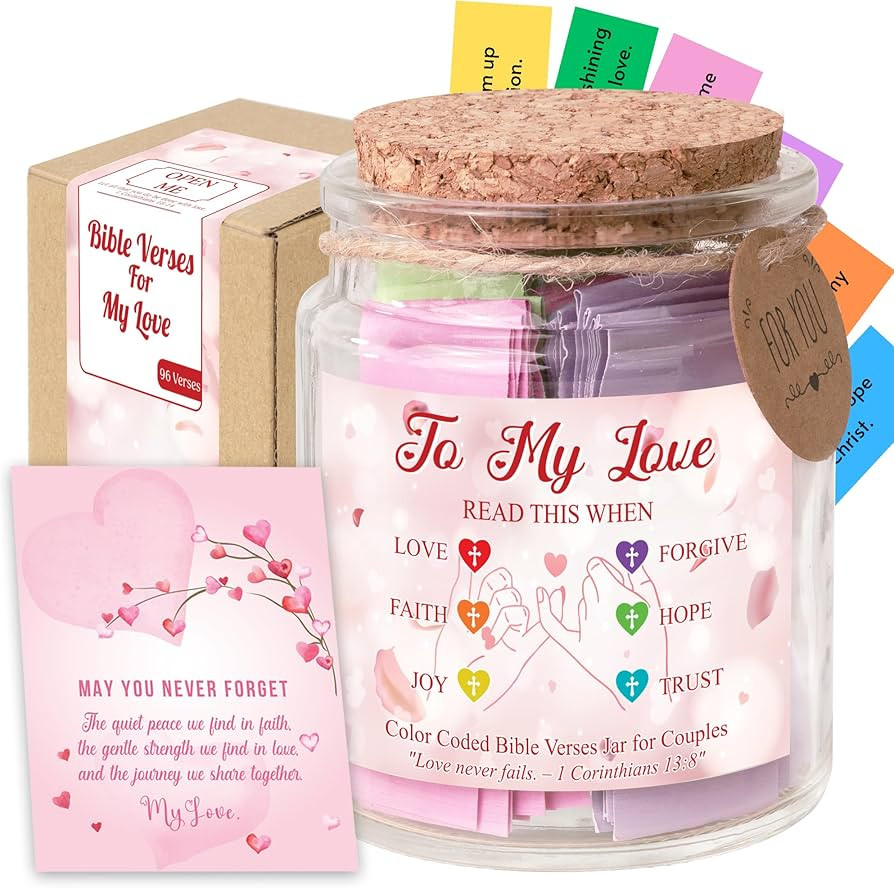 Faith Love Bible Verse Jar - Christian Gifts for Women & Men, Scripture Cards for Bible Study Sup... | Amazon (US)