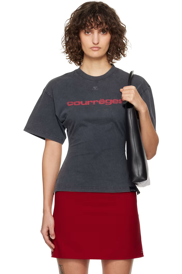 Courrèges - Gray Fitted Printed T-shirt | SSENSE