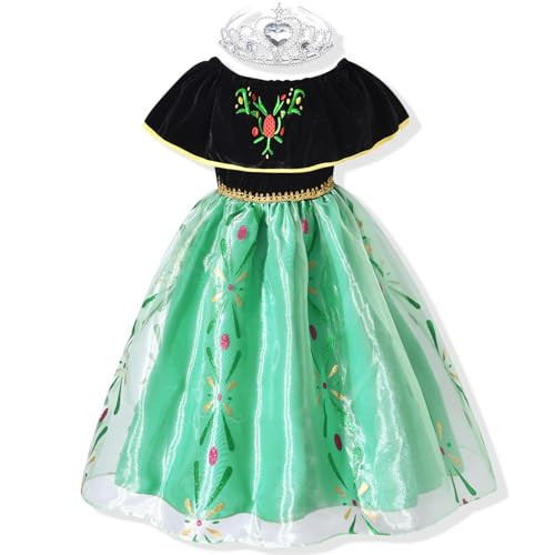 4T Toddler Little Girl Maxi Princess Tulle Dress 5T Off Shoulder Mesh Birthday Party Dress Gowns Holiday Fancy Dresses Green 4-5 Years | Amazon (US)
