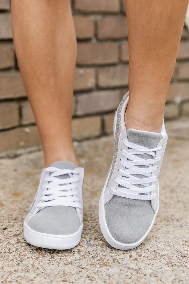 Marley Silver Sparkle Star Sneakers | Pink Lily