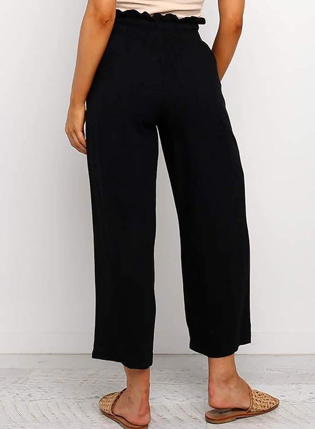 Dokotoo Womens Casual Elastic Waist Solid Comfy Jogging Jogger Pants with Pockets | Amazon (US)