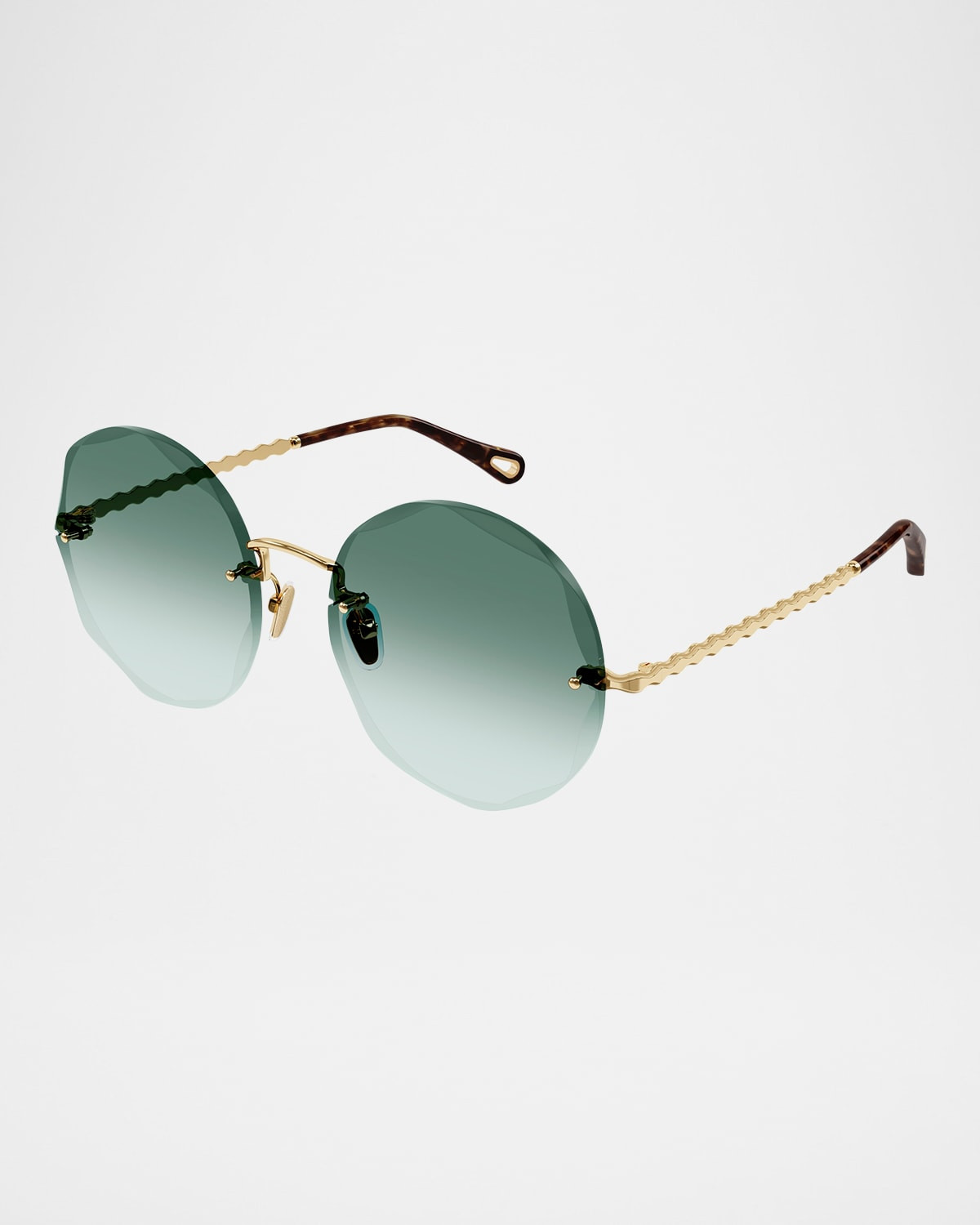 CH0254S Golden Round Metal Sunglasses | Neiman Marcus