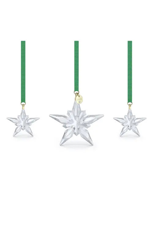 Swarovski 2025 Annual Edition Set of 3 Crystal Snowflake Ornaments in White at Nordstrom | Nordstrom