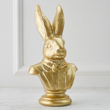 Gold Tuxedo Bunny Statue | Z Gallerie