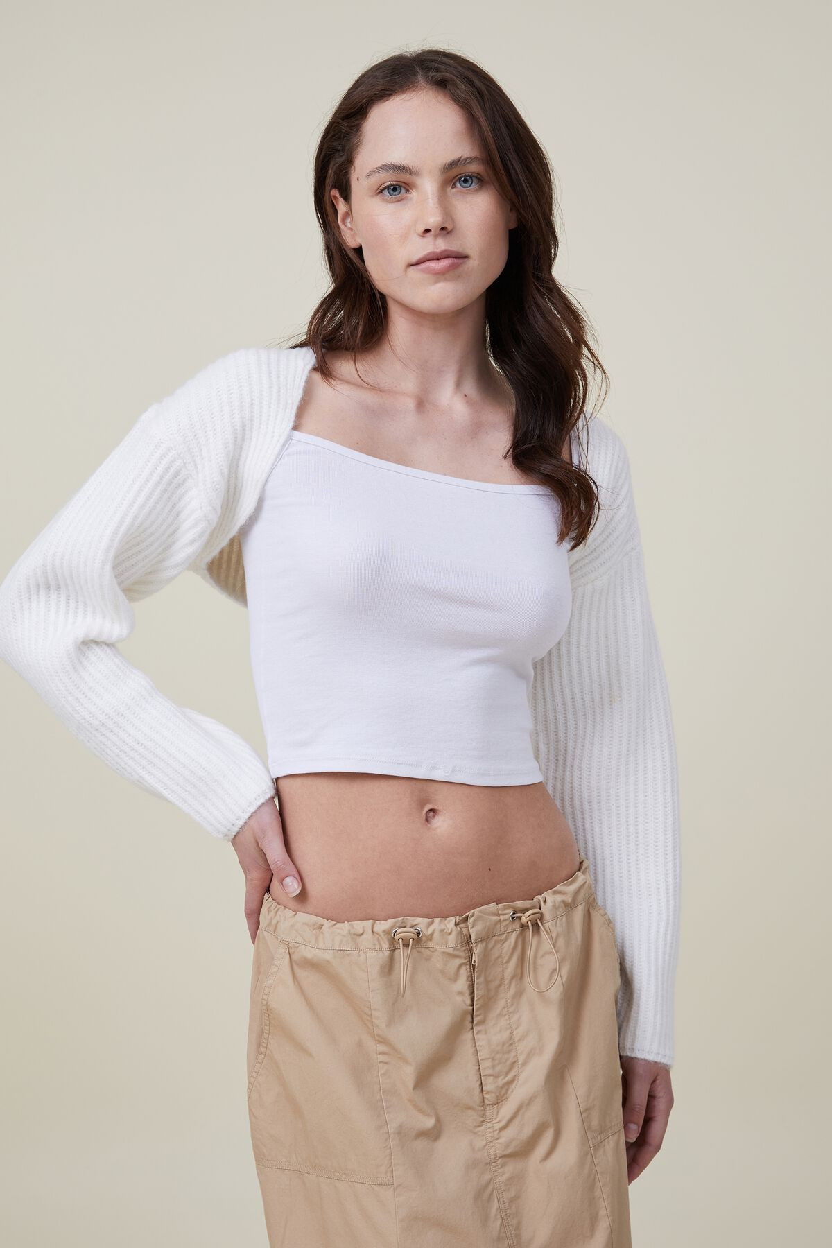 Fluffy Loose Fit Rib Shrug | Cotton On (US)