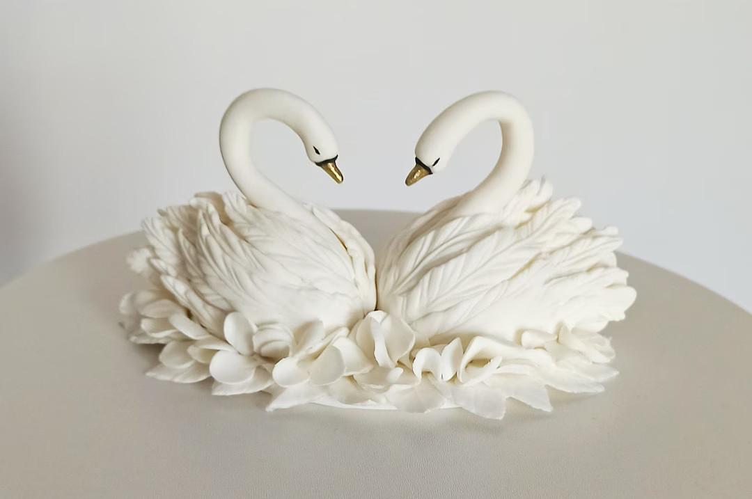 Topper for Wedding Wedding Swans Pastetopper Handmade Swans Wedding Cake Swans Pair of Swans - Et... | Etsy (US)
