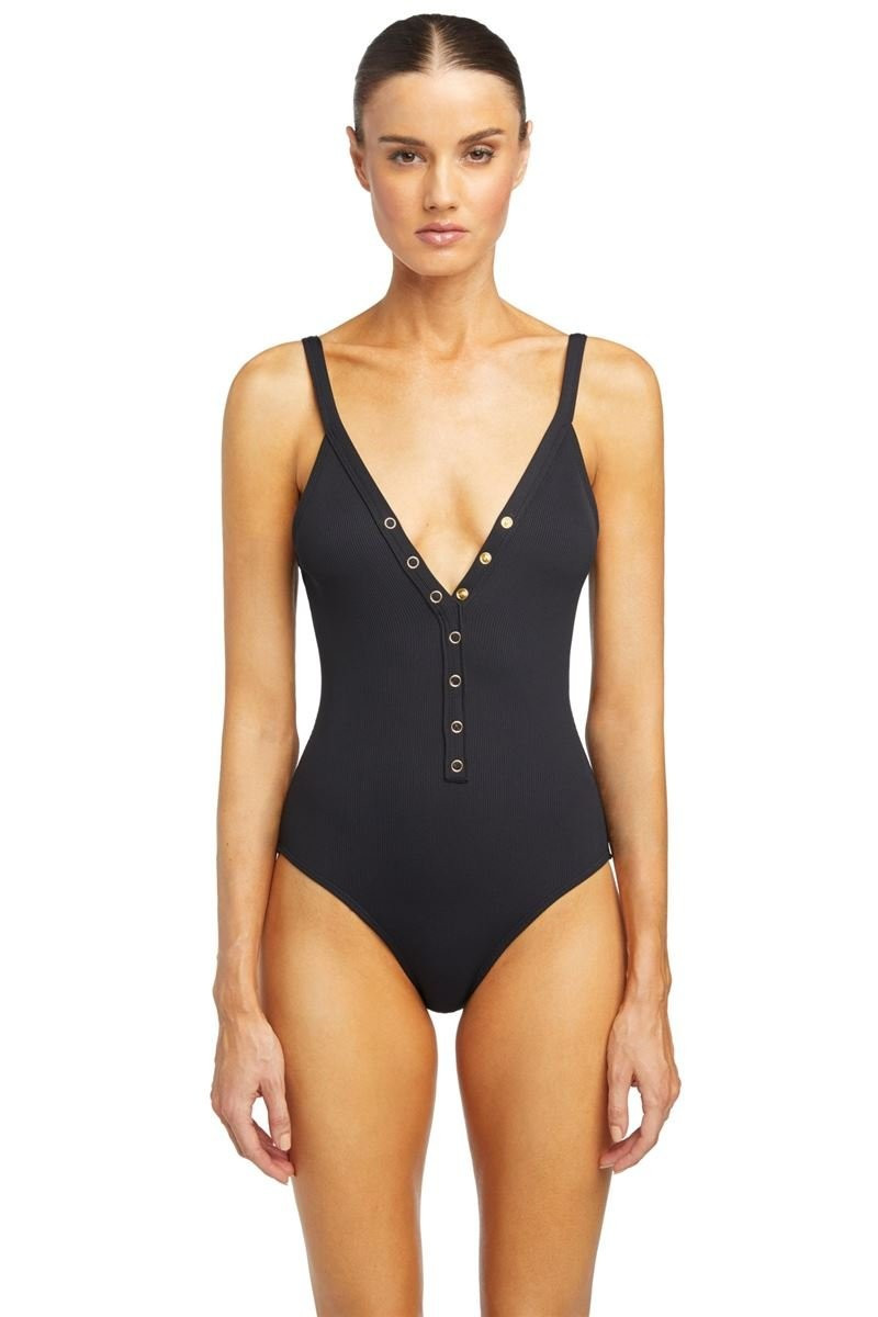 Amy Ribbed Over The Shoulder One Piece Swimsuit | Everything But Water