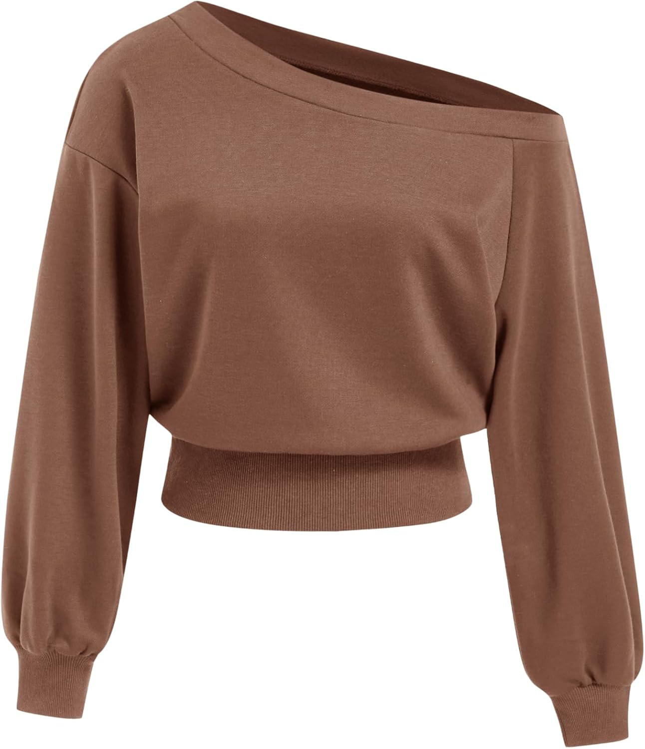 CIDER Off Shoulder Sweatshirt for Women Basic Casual Long Sleeve Pullover Fall Fashion | Amazon (US)