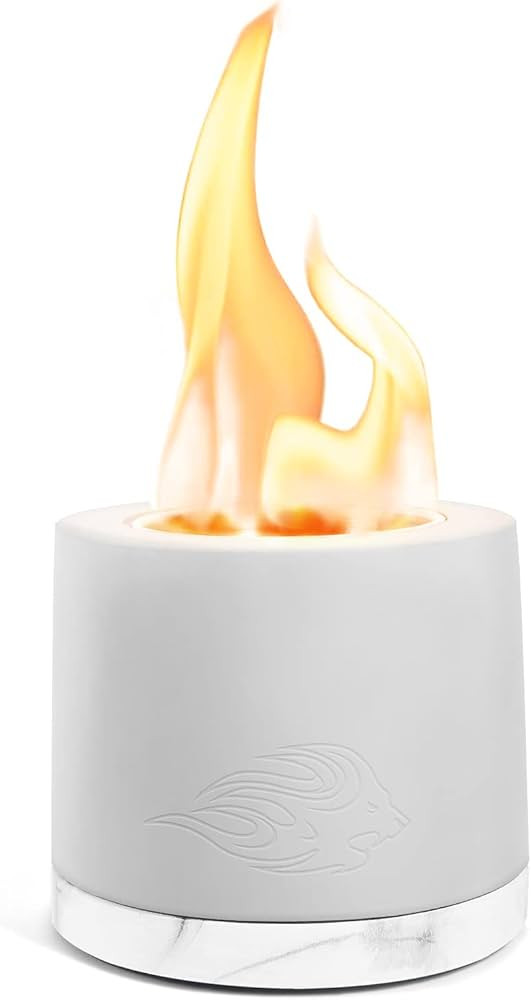 Concrete Tabletop Fire Pit Bowl - Table Top Portable Rubbing Alcohol Fireplace Indoor Outdoor Dec... | Amazon (US)