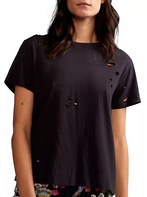 Distressed Cotton T-Shirt | Saks Fifth Avenue