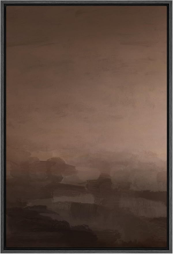 SIGNFORD Framed Canvas Print Wall Art Misty Brown Landscape Abstract Earthy Tone Illustrations Mo... | Amazon (US)