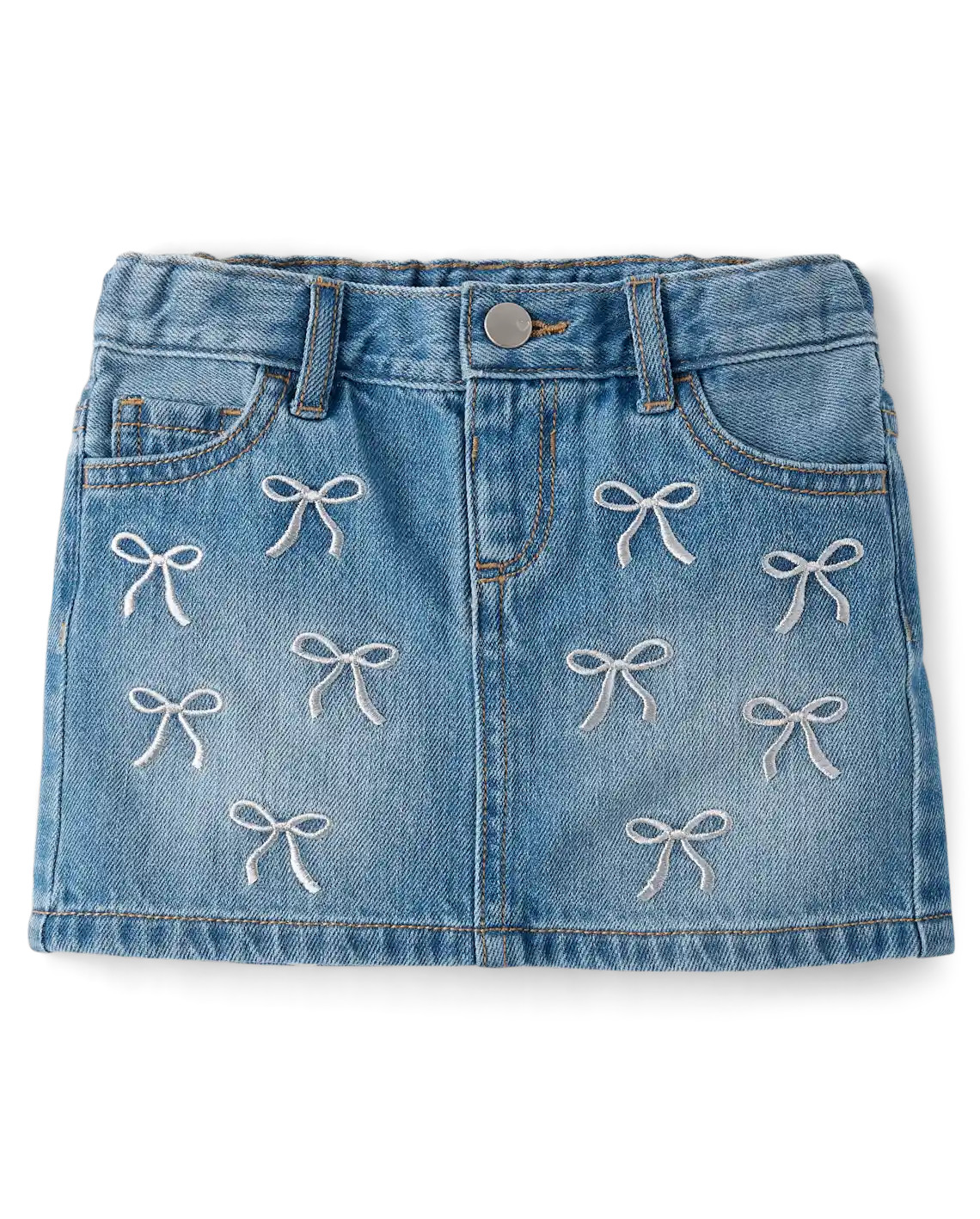 Toddler Girls Rhinestone Bow Denim Skirt - blue | The Children's Place