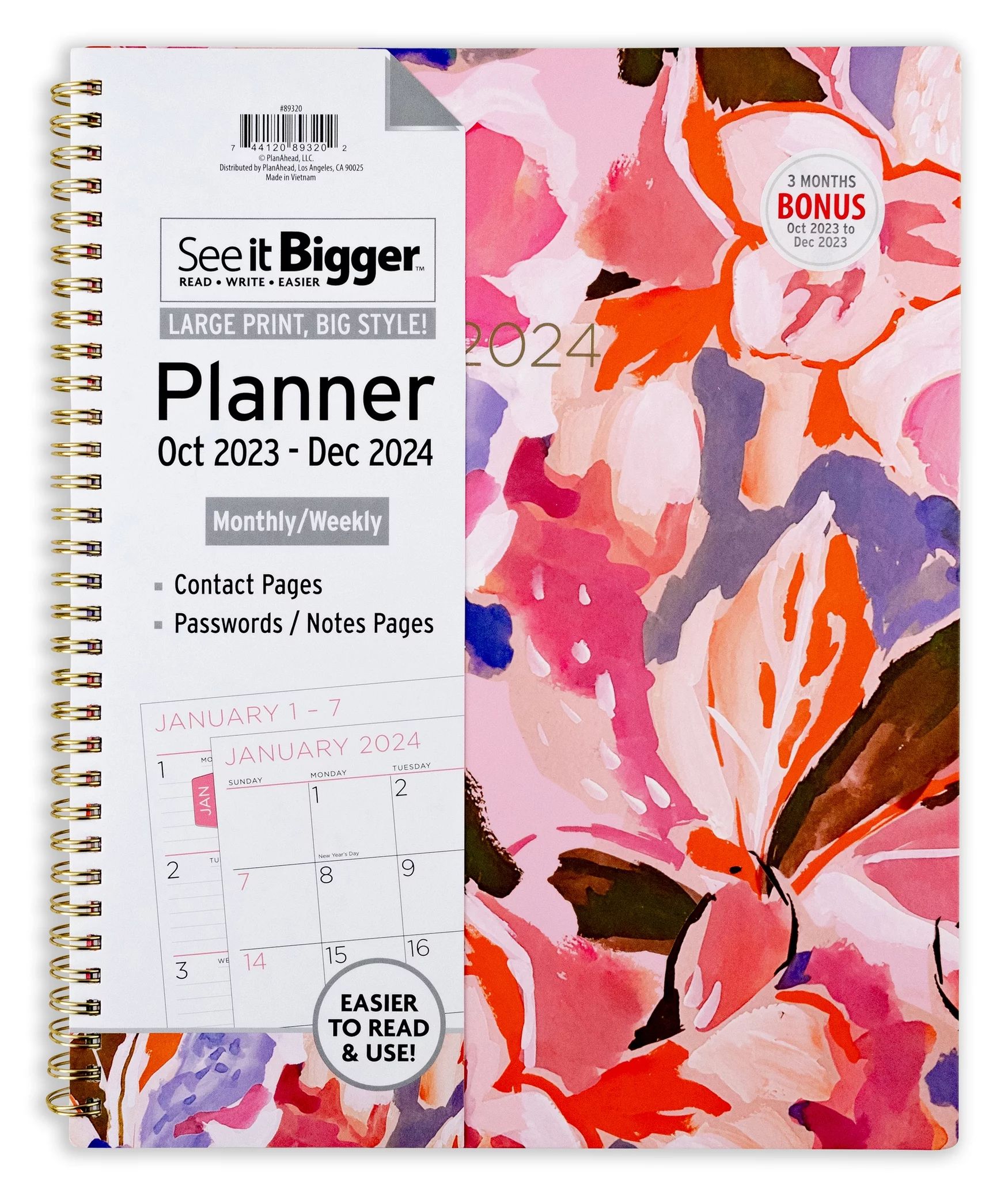 See It Bigger Monthly/Weekly Planner, October 2023 - December 2024 (11" x 9.75") | Walmart (US)