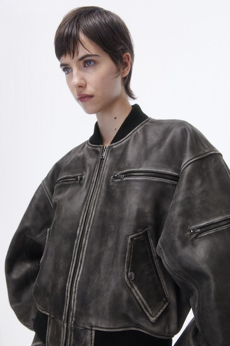 Leather bomber jacket | H&M (UK, MY, IN, SG, PH, TW, HK)