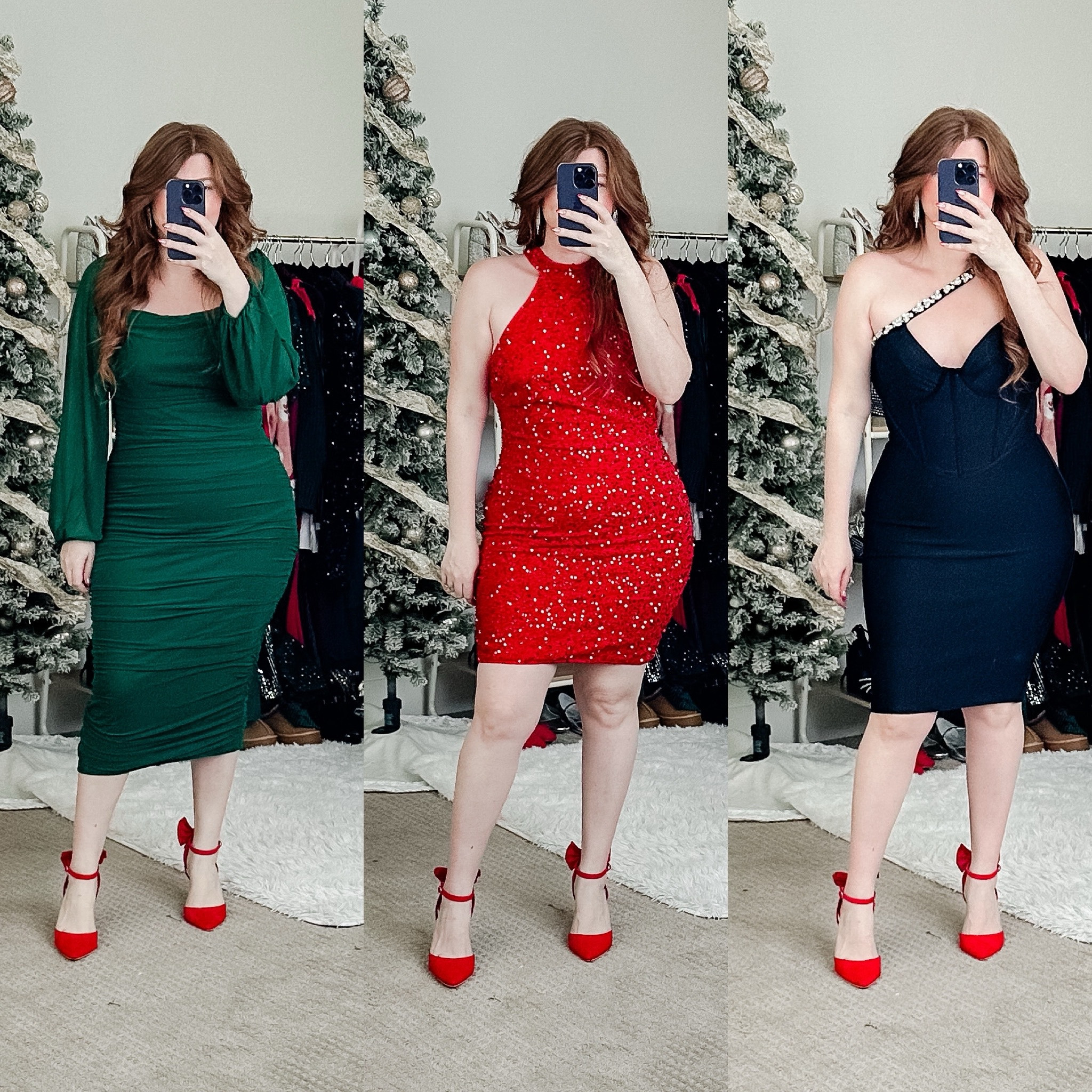 Holiday dresses from amazon. Size large in all with shapewear. 

Holiday party dress. 

#LTKsalealert #LTKfindsunder50 #LTKHoliday