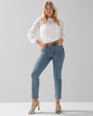 Curvy High-Rise Sculpt Straight Jeans | White House Black Market