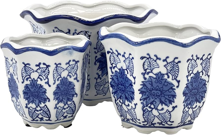Blue & White - Round Fluted | Amazon (US)
