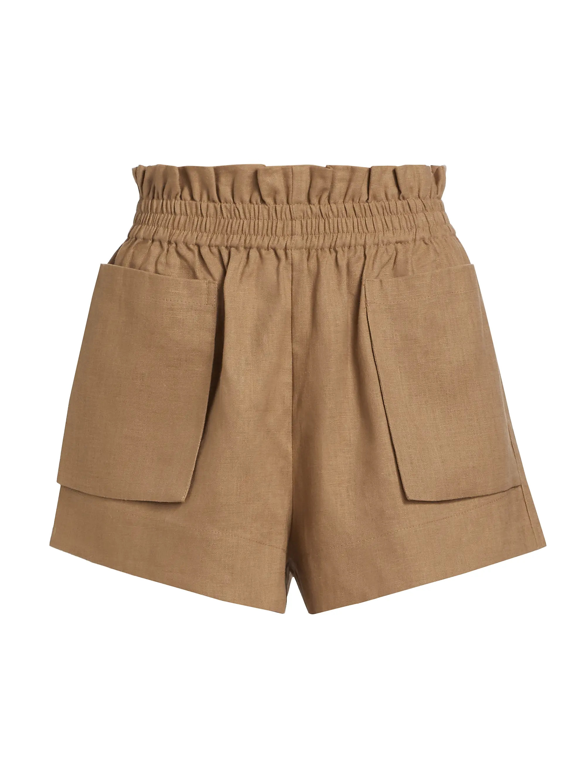 Mira Elasticized Linen Shorts | Saks Fifth Avenue