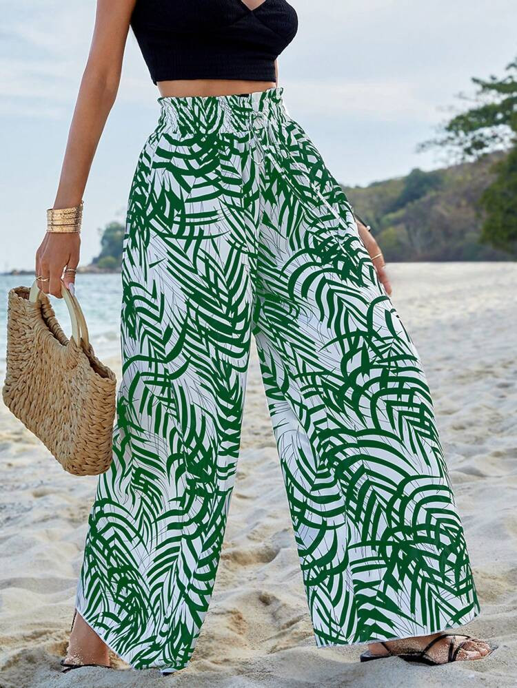 $12.99        
    (500+)
        
      SHEIN VCAY Tropical Print Paperbag Waist Wide Leg Pants
... | SHEIN