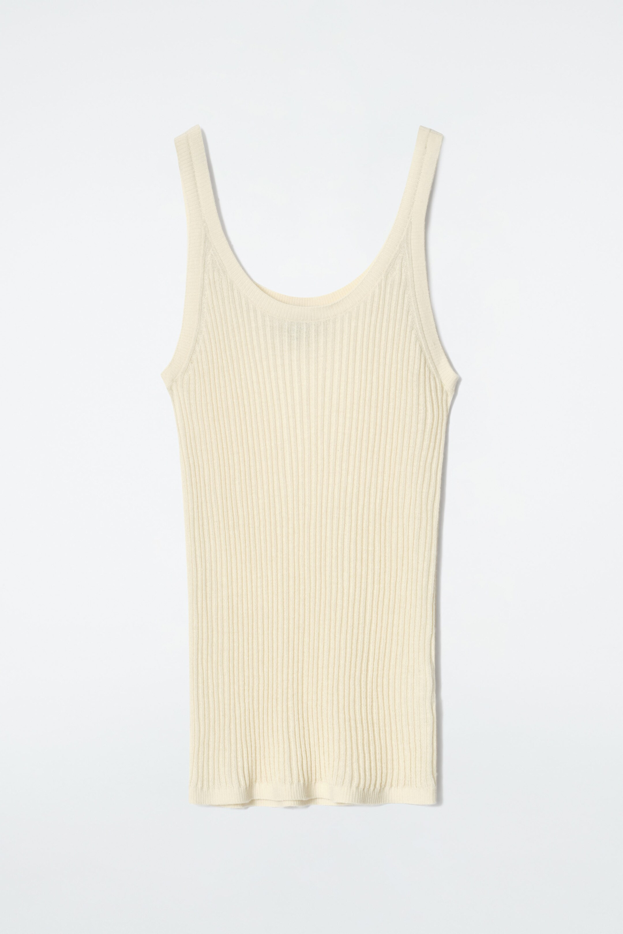 RIBBED CASHMERE-SILK TANK TOP - BUTTERMILK | COS UK
