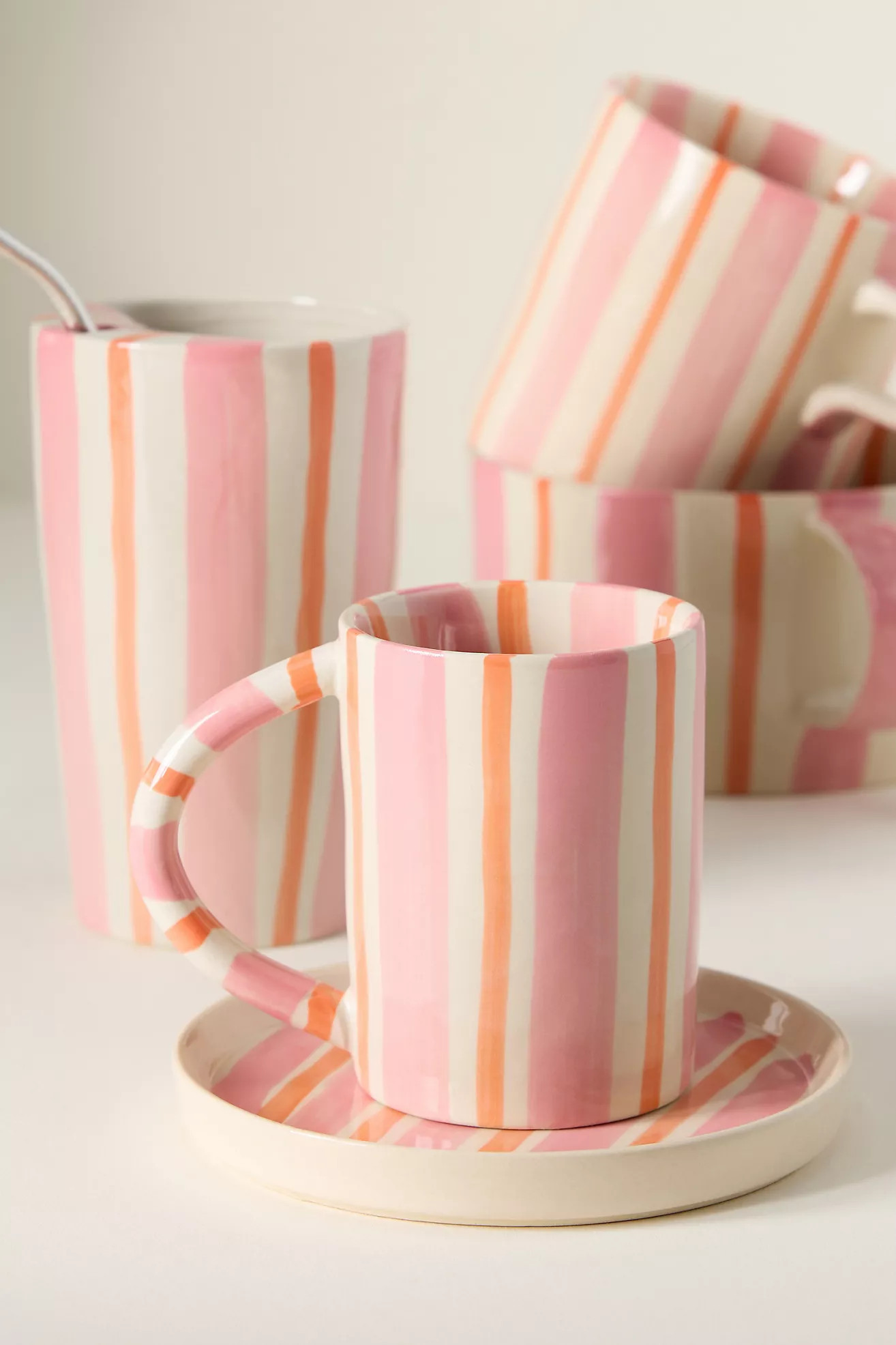 Daily Stripe Stoneware Espresso Cup & Saucer | Anthropologie (US)