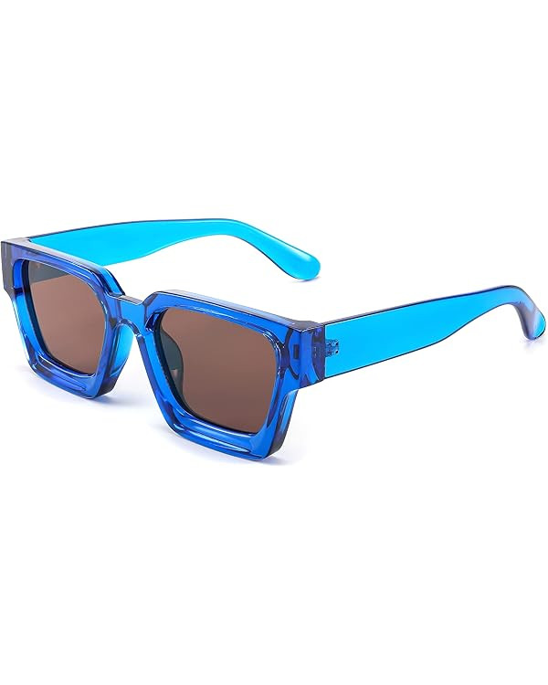 FEISEDY Retro 90s Square Sunglasses for Women Men Trendy Chunky Rectangle Sunglasses UV400 Protec... | Amazon (US)