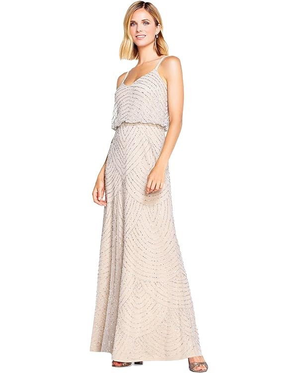 Adrianna Papell Women's Blouson Beaded Gown | Amazon (US)