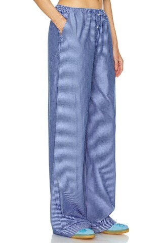 Pinstripe Poplin House Pants in Blue Pinstripe | Revolve Clothing (Global)