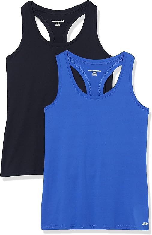 Amazon Essentials Women's 2-Pack Tech Stretch Racerback Tank Top | Amazon (US)