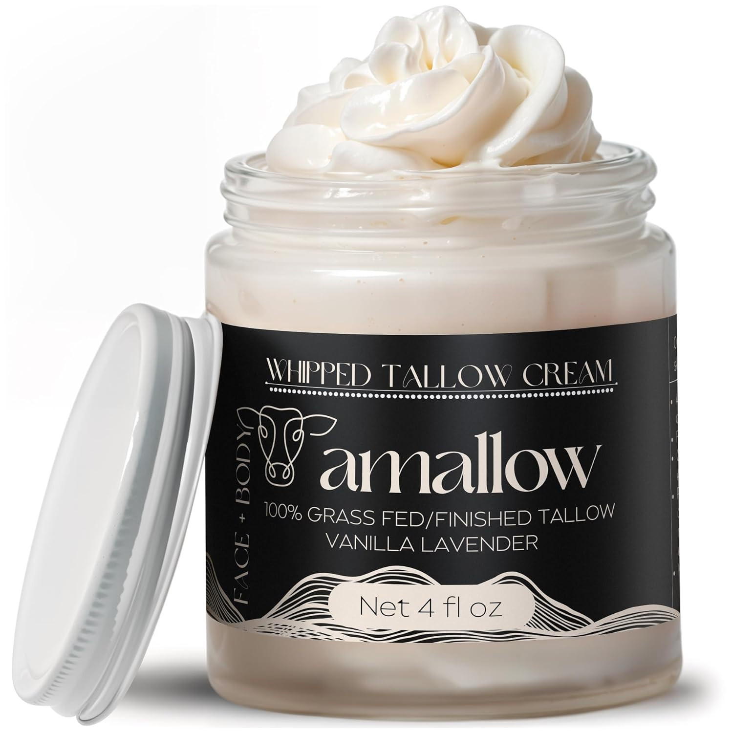Amallow 100% Grass Fed Beef Tallow for Skin Care - Face + Body - Whipped Moisturizer - Natural Lo... | Amazon (US)