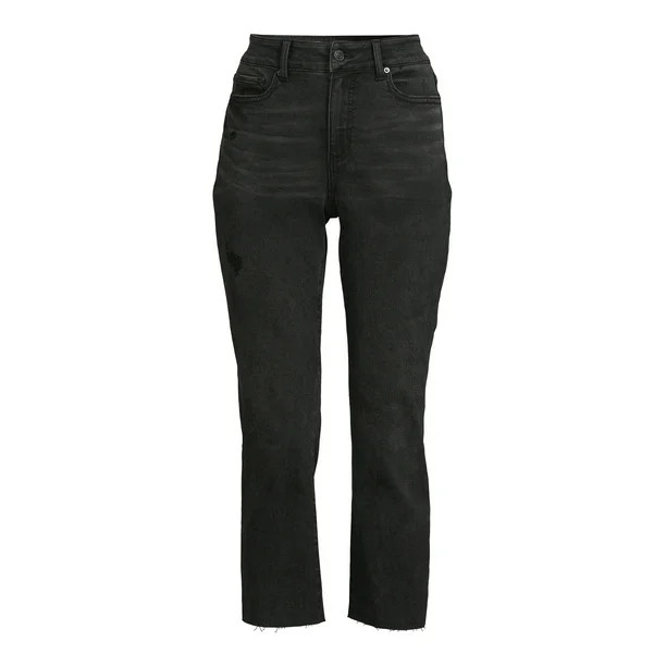 Time and Tru Women's High Rise Straight Crop Jean - Walmart.com | Walmart (US)