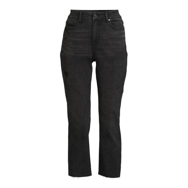 Time and Tru Women's High Rise Straight Crop Jean - Walmart.com | Walmart (US)