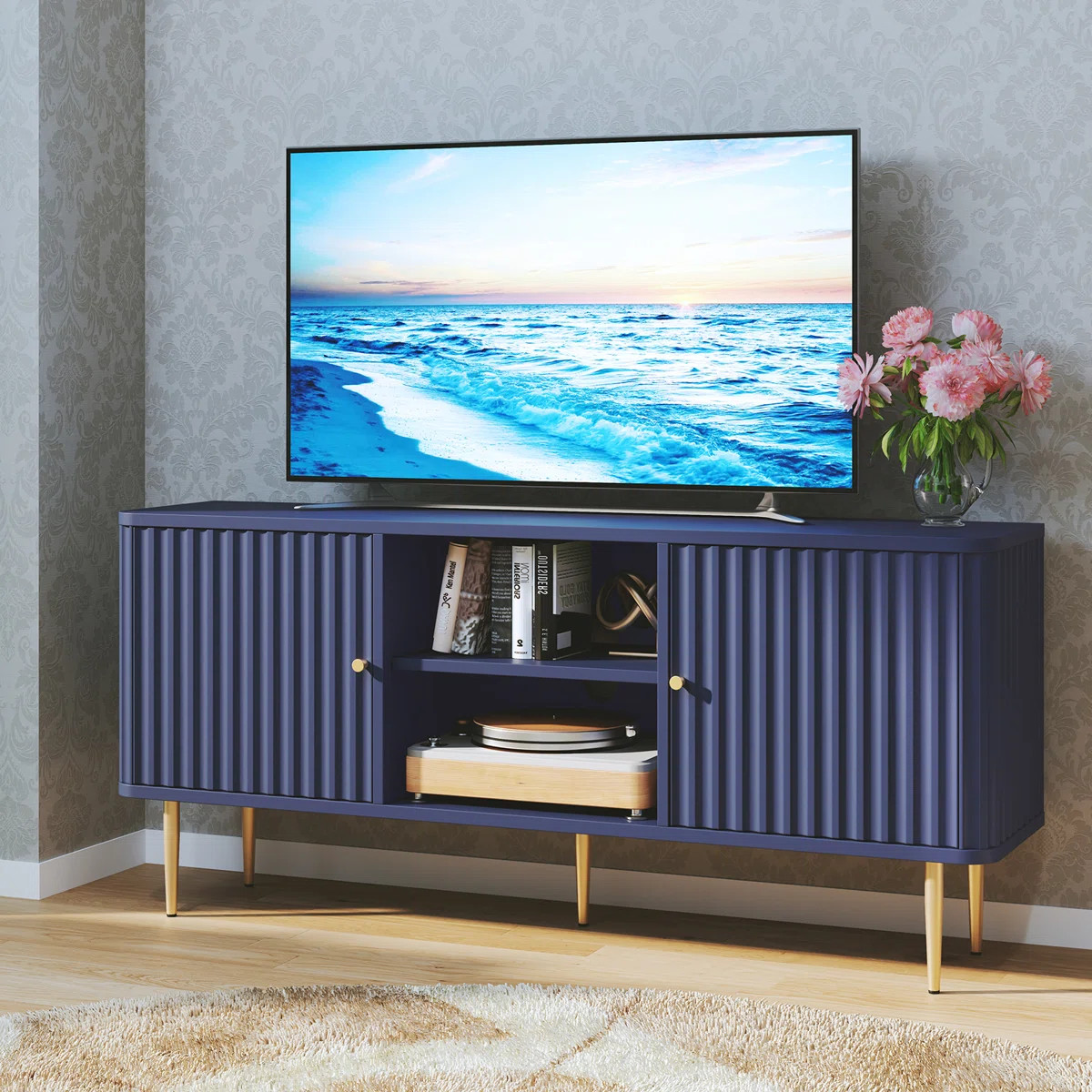Alyun 55” Fluted TV Stand with Storage | Wayfair North America