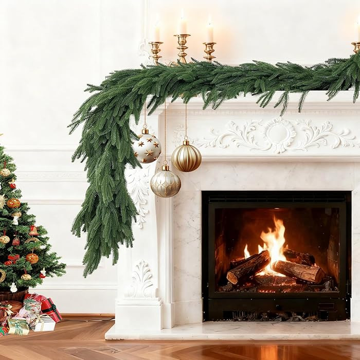 Christmas Garlands Norfolk Pine - Real Touch Pine Garlands - Garlands Christmas Decorations for H... | Amazon (US)