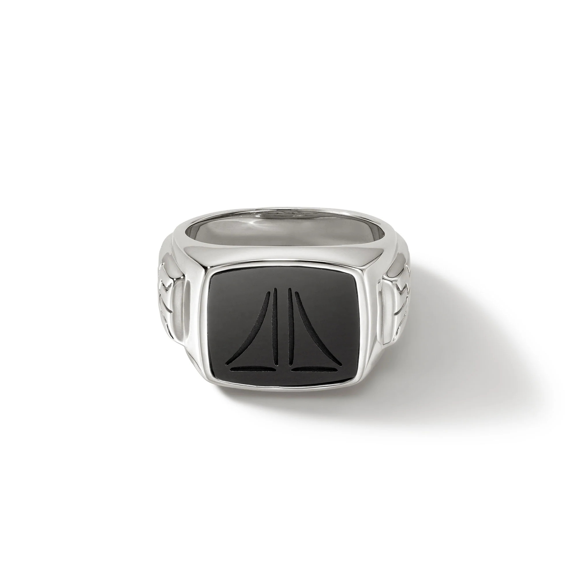 Carved Signet Ring, Sterling Silver, Gemstone|RMS9010991BON | John Hardy