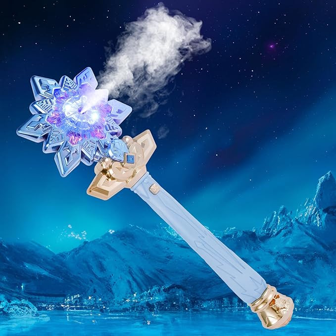 Snowflake Toy Wand with Music Spray Light Up Wands for Kids Girls Princess Cosplay Birthday Party... | Amazon (US)