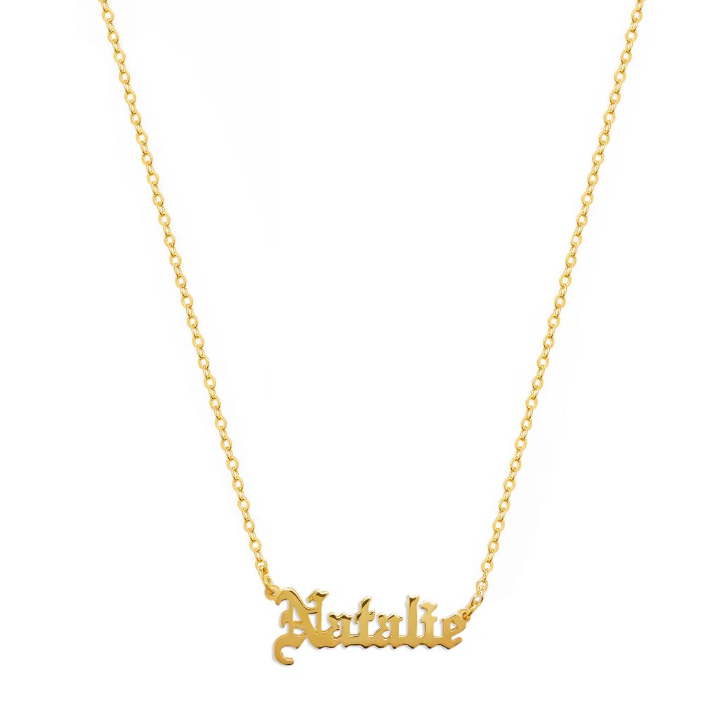 THE GOTHIC NAMEPLATE NECKLACE | The M Jewelers