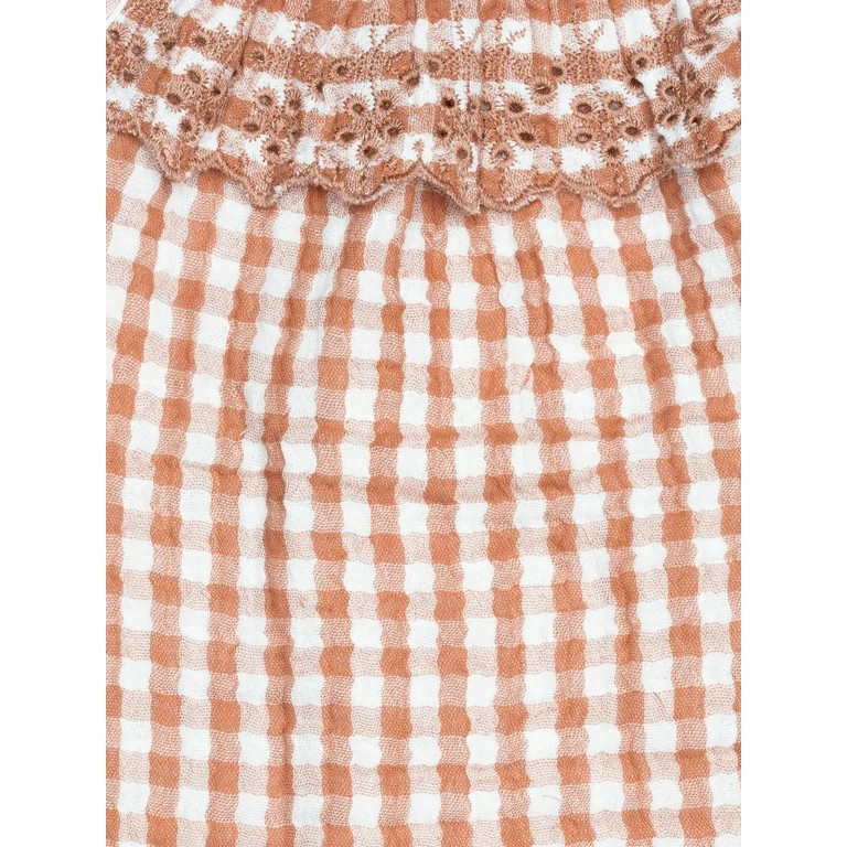 Modern Moments By Gerber Baby Girl Cotton Romper with Shoulder Straps, Sizes 0/3 Months-24 Months... | Walmart (US)