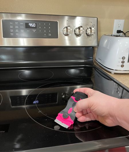 This scraper tool works great for any stubborn stuck on spots on a glass stove top. Also helpful for things like removing stickers.

#LTKhome