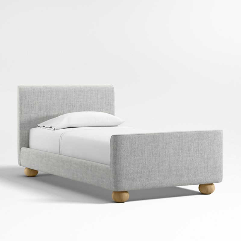 Emery Carbon Upholstered Kids Twin Bed | Crate & Kids | Crate & Barrel